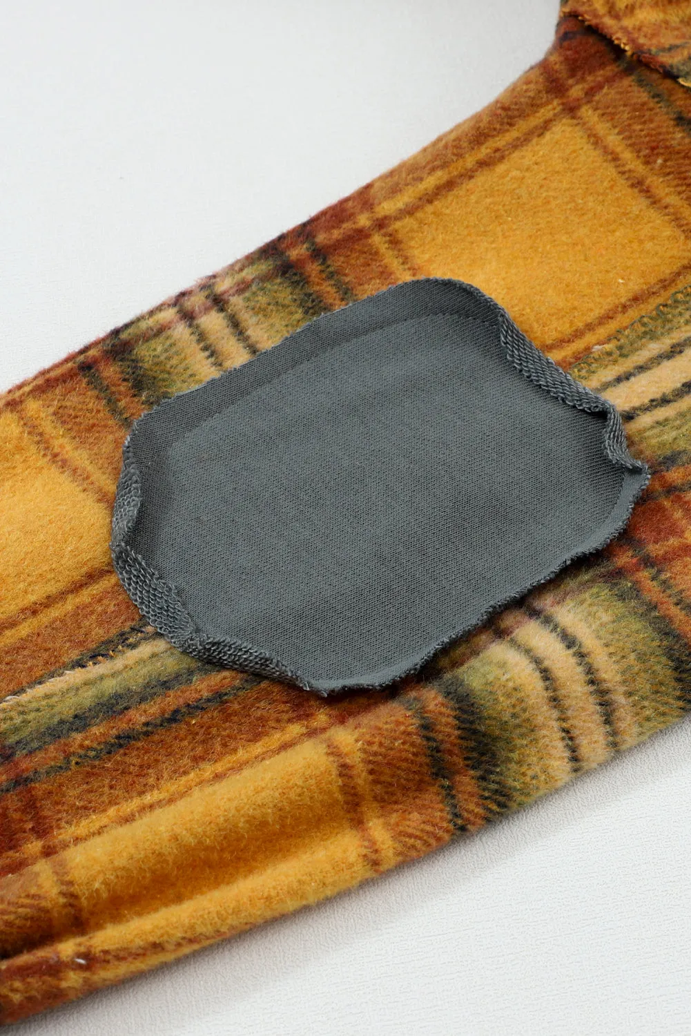 🔥 Plaid Patchwork Frayed Trim Snap Button Hooded Jacket 🔥
