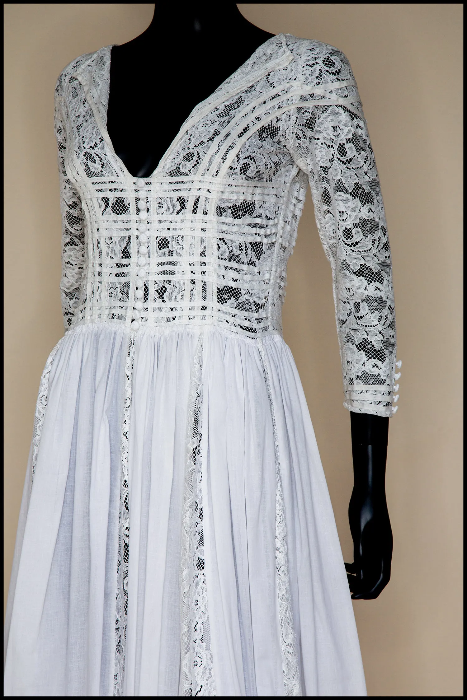 1910 - Edwardian Cotton Lace Maxi Dress (sample)