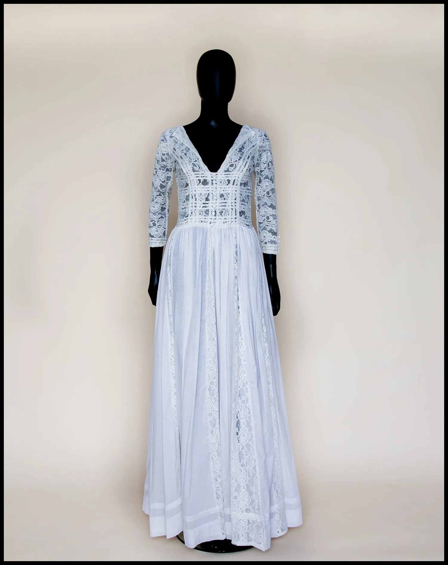 1910 - Edwardian Cotton Lace Maxi Dress (sample)