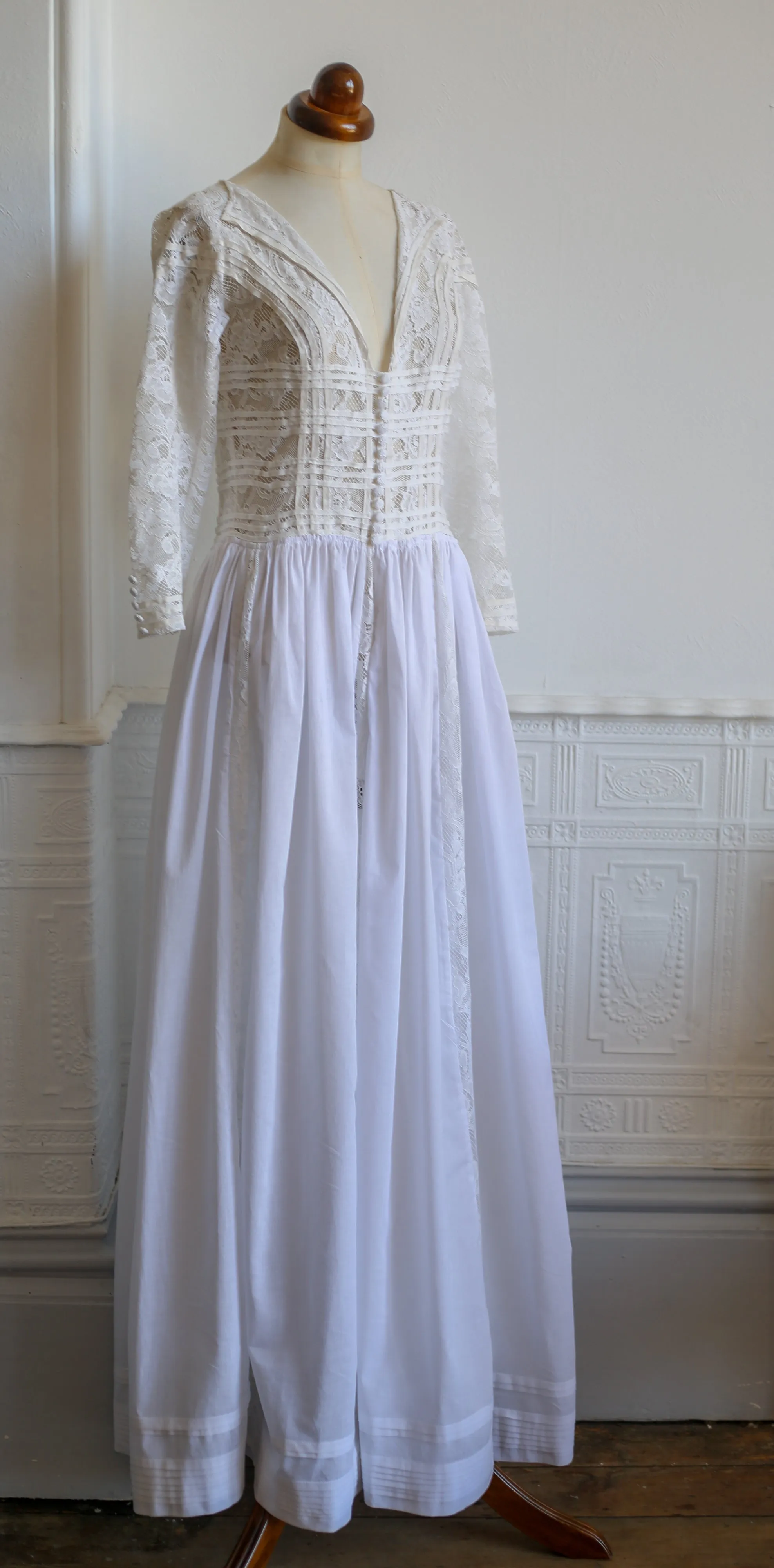1910 - Edwardian Cotton Lace Maxi Dress (sample)