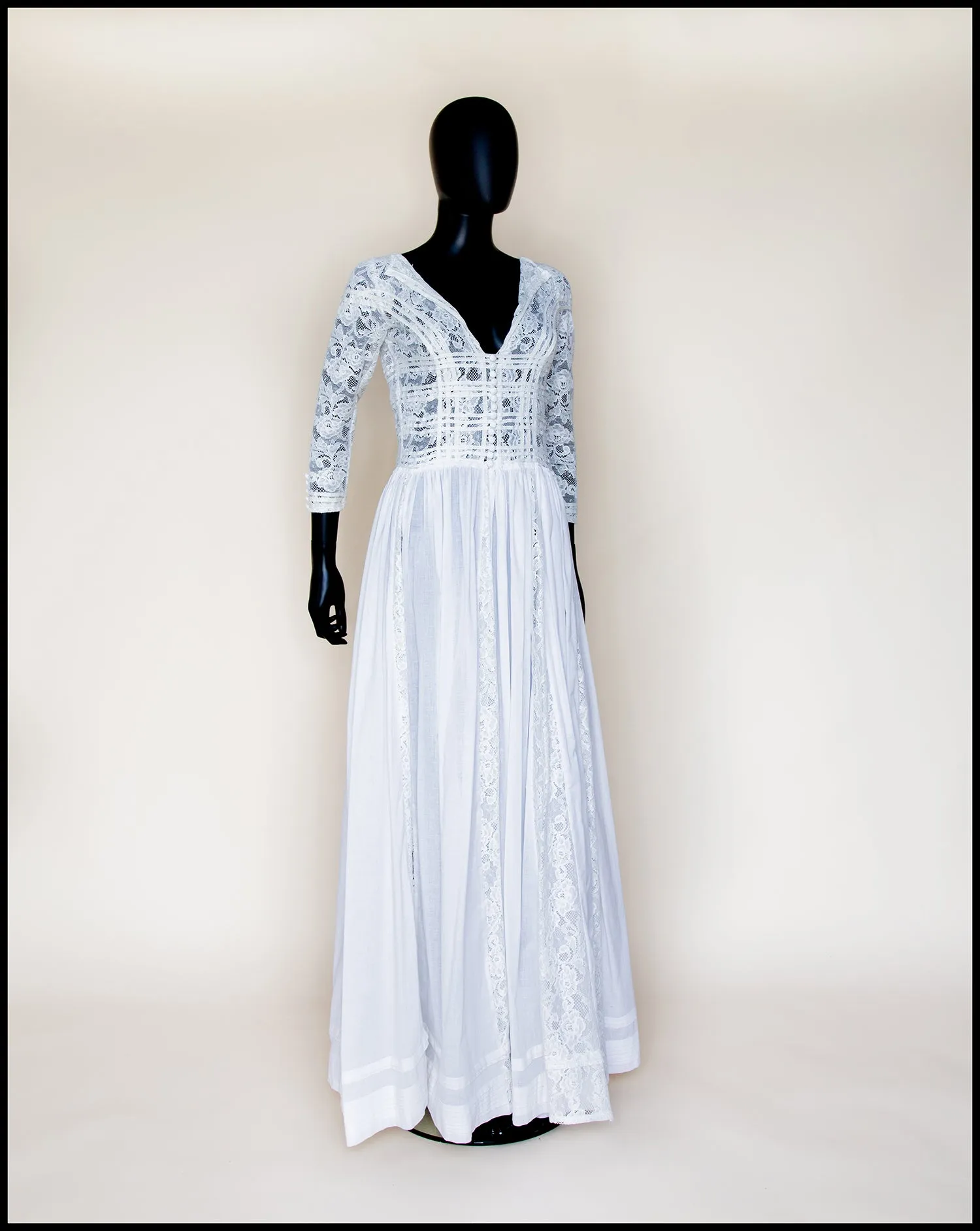 1910 - Edwardian Cotton Lace Maxi Dress (sample)