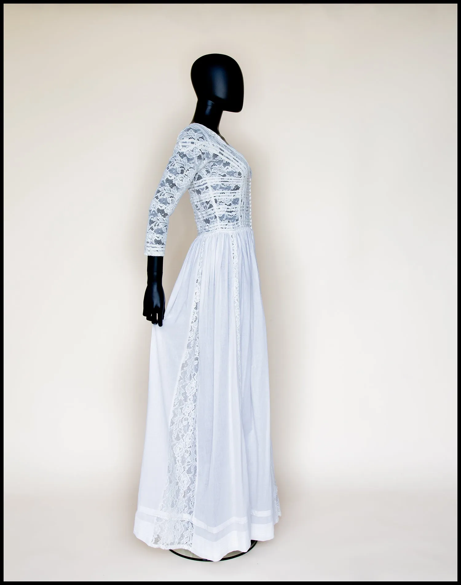1910 - Edwardian Cotton Lace Maxi Dress (sample)