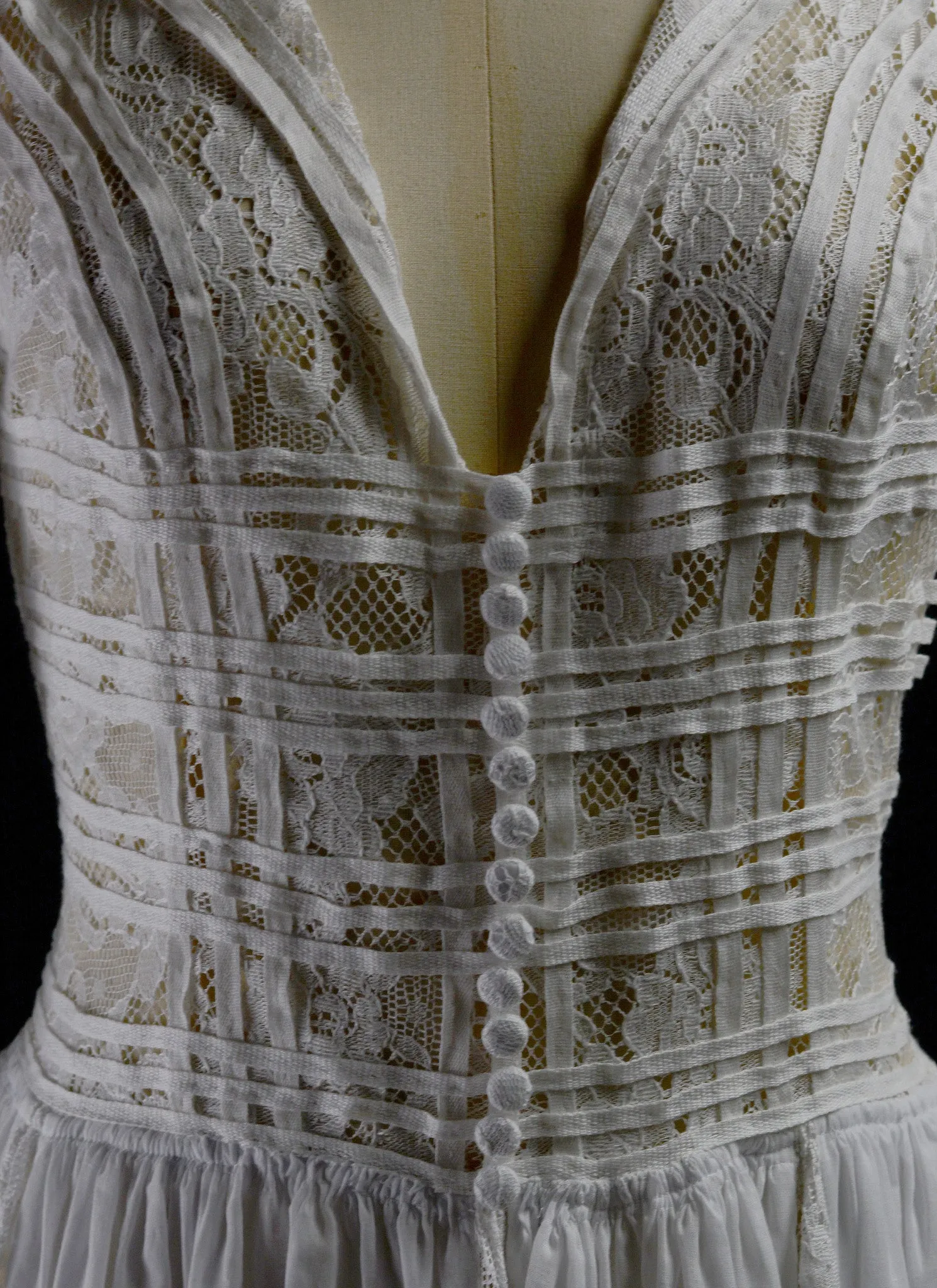 1910 - Edwardian Cotton Lace Maxi Dress (sample)