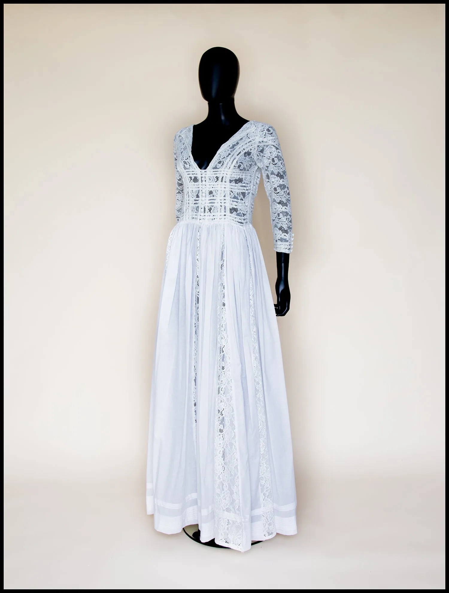1910 - Edwardian Cotton Lace Maxi Dress (sample)