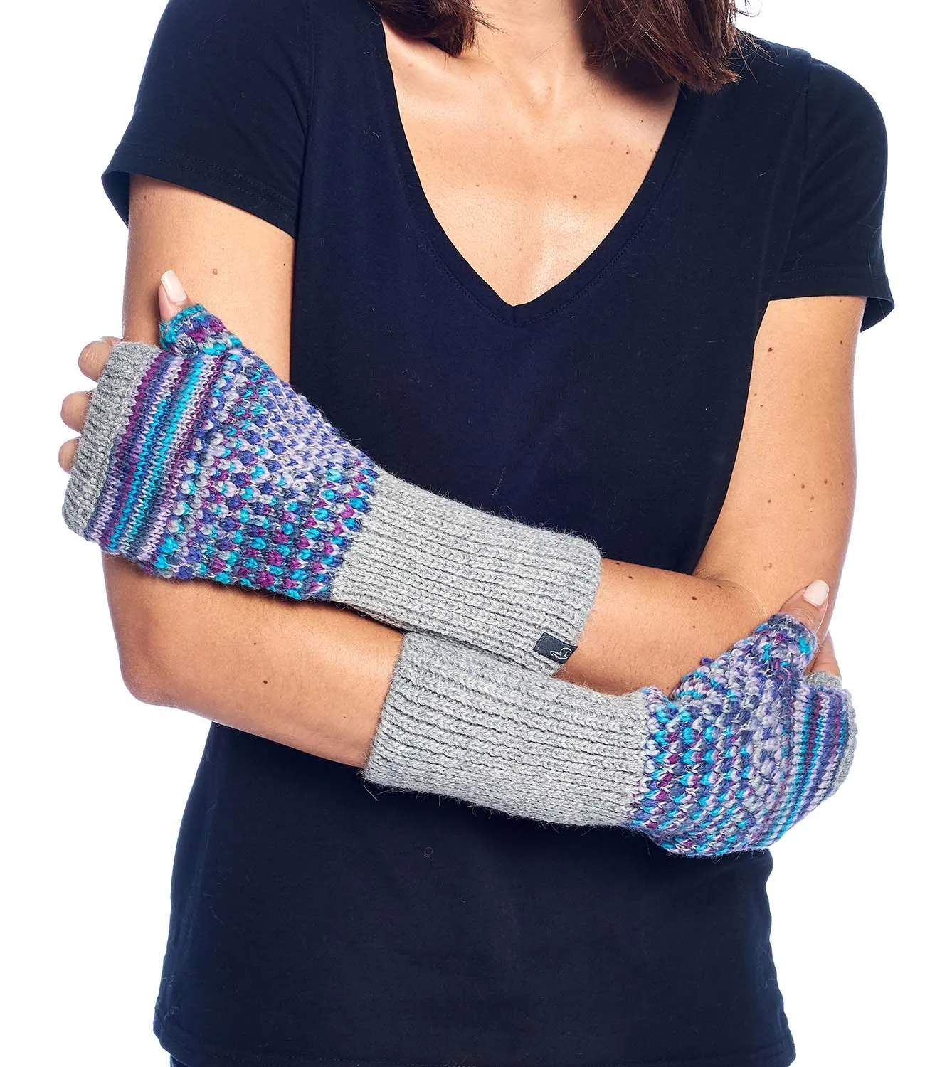 Alpaca Fingerless Gloves- Speckle