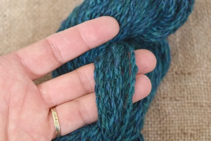 Australian Gotland Hand Spun Yarn in Bottle Green