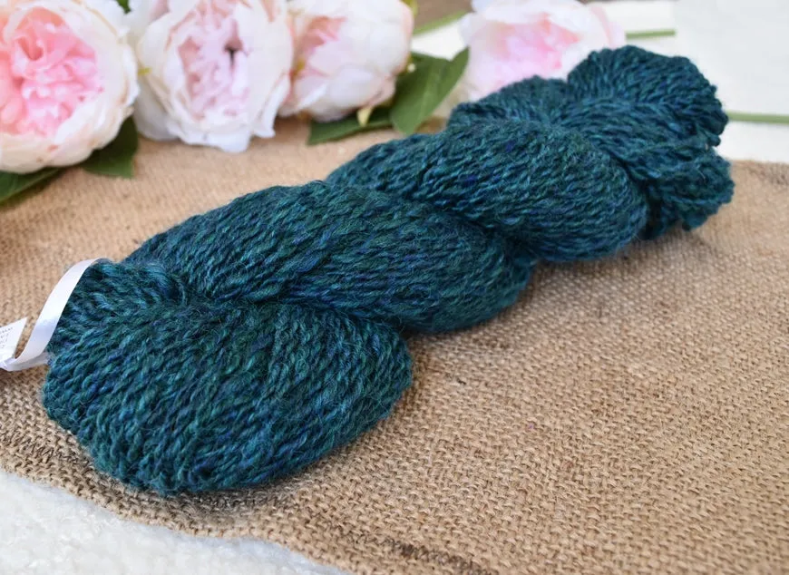 Australian Gotland Hand Spun Yarn in Bottle Green