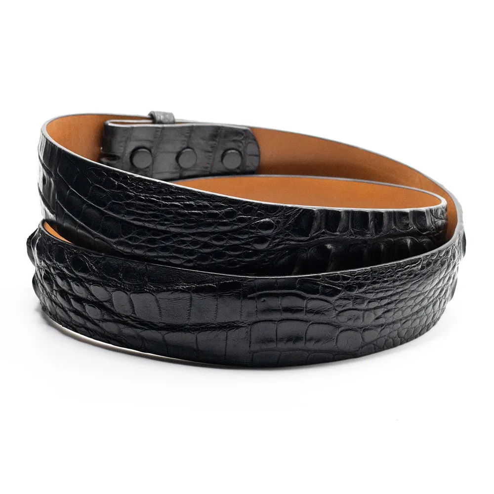 Black Hornback Alligator Belt Straps