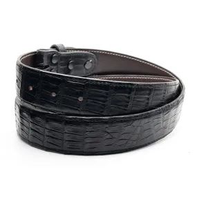 Black Ultra Crocodile Belt Straps