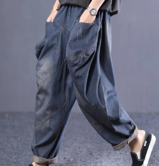 Casual Women Cotton Harem Pants Wide Leg Pants SJ981106