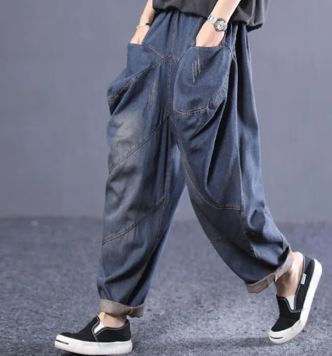 Casual Women Cotton Harem Pants Wide Leg Pants SJ981106
