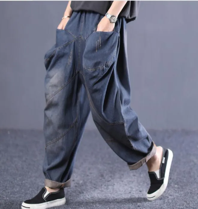 Casual Women Cotton Harem Pants Wide Leg Pants SJ981106