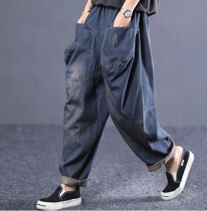 Casual Women Cotton Harem Pants Wide Leg Pants SJ981106