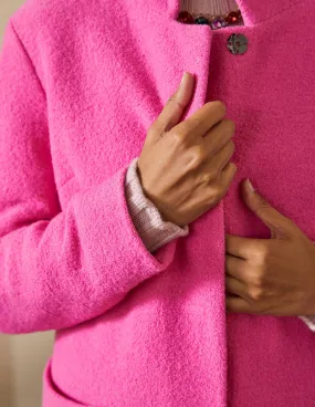 Chiltern Wool Blend Coat-Pop Pansy