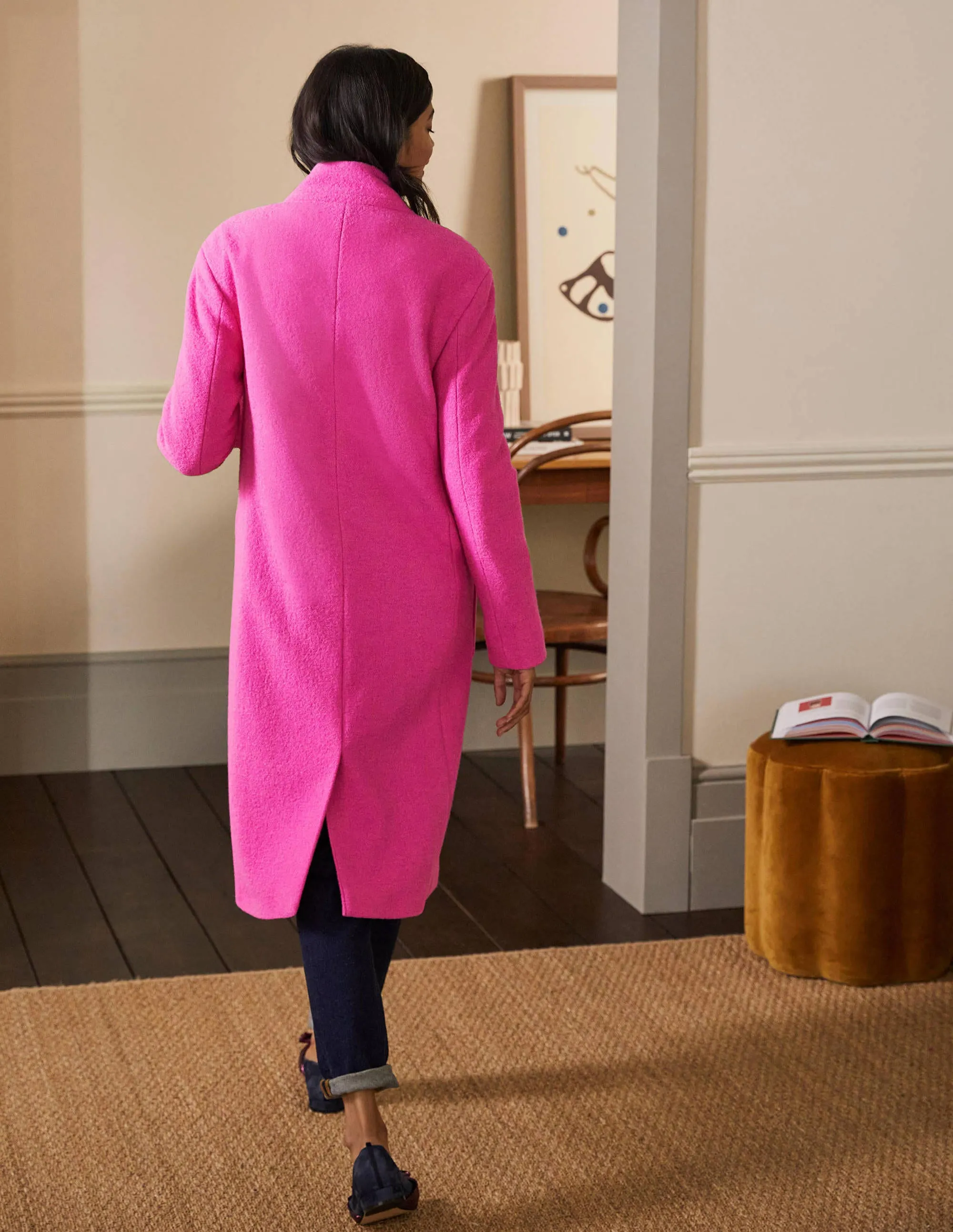Chiltern Wool Blend Coat-Pop Pansy
