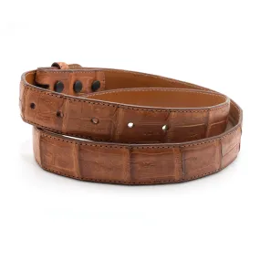 Cognac Caiman Crocodile Belt Straps