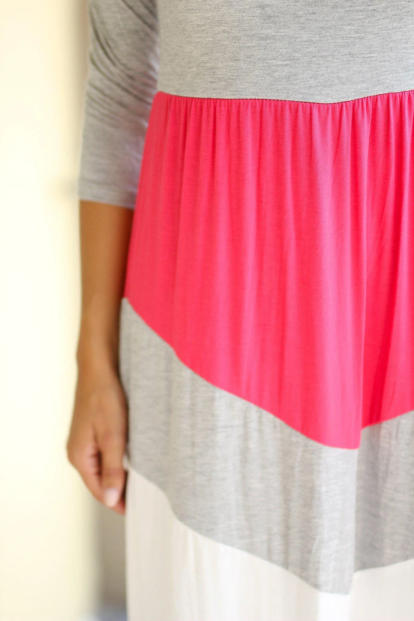 Coral and Gray Chevron Maxi Dress