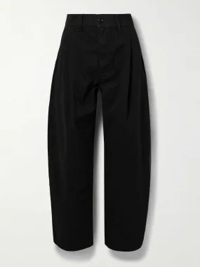 Danika cotton-twill barrel-leg pants