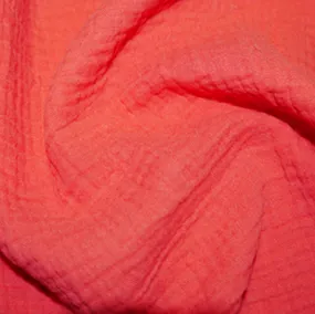 Double Gauze (Muslin) - Coral - Sold by Half Meter