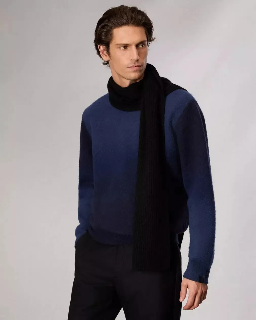 Downing Rib Cashmere Scarf - Black