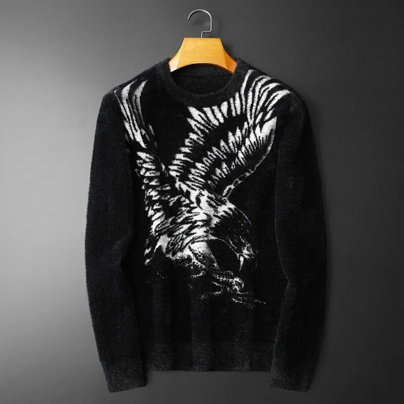 Eagle Pattern Acrylic Material Sweater