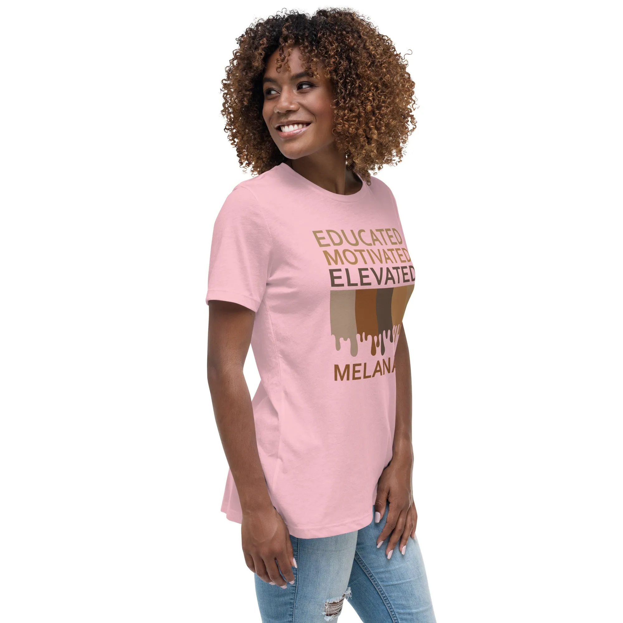 Educated Motivated Elevated Melanated Drip Women's Short Sleeve T-Shirt