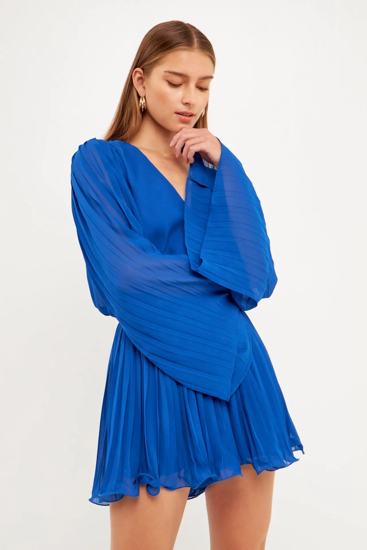 Endless Rose - Chiffon Pleated Wrap Romper