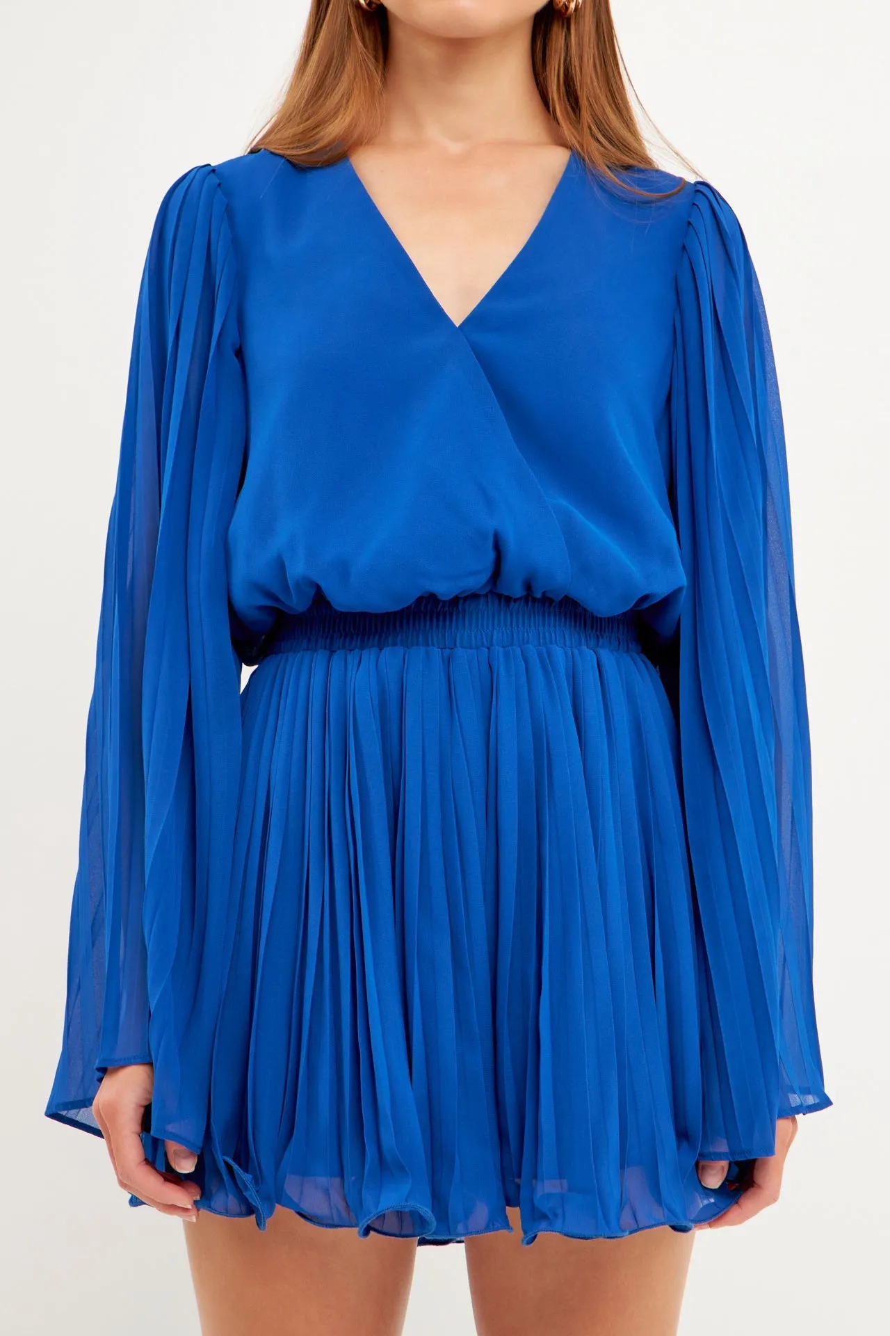 Endless Rose - Chiffon Pleated Wrap Romper