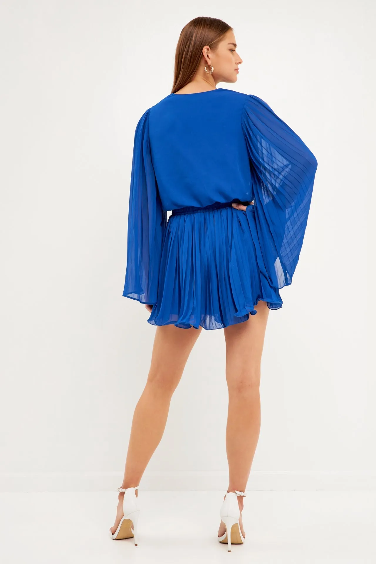 Endless Rose - Chiffon Pleated Wrap Romper