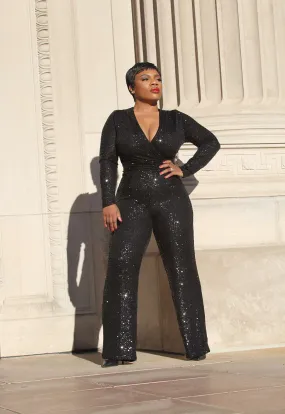 Fierce Sparkle | Sequin Long Sleeve Jumpsuit