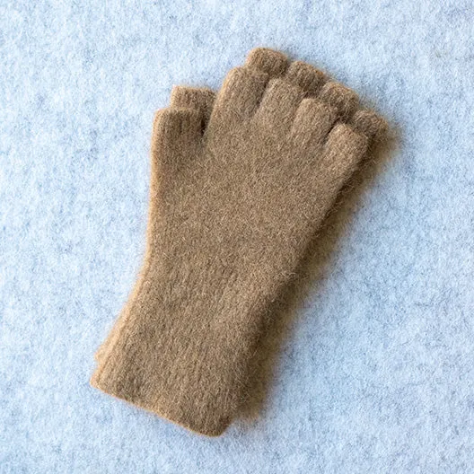 Fingerless gloves in Merino wool, possum down and silk