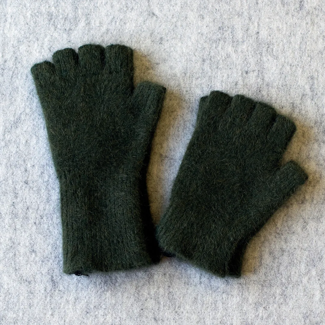 Fingerless gloves in Merino wool, possum down and silk