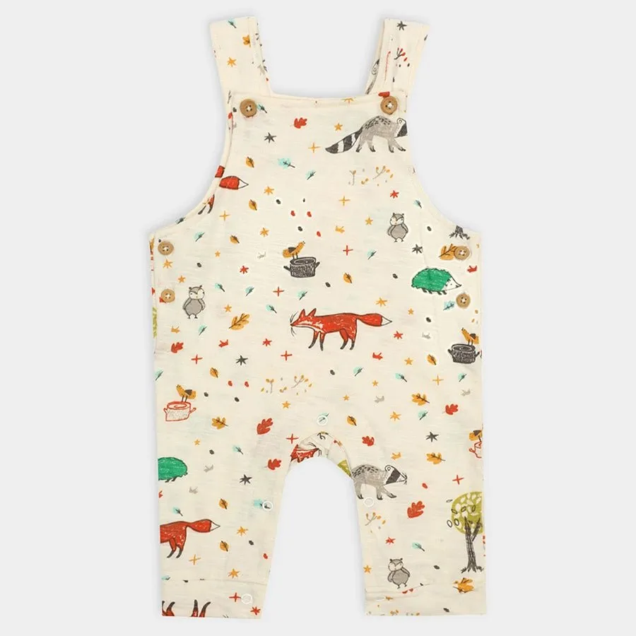 Forest Print Unisex Dungaree with Romper set
