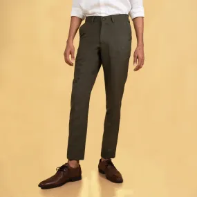 Ian Chino Pants - Men's Linen Trousers - Dark Olive (Factory Rescue)