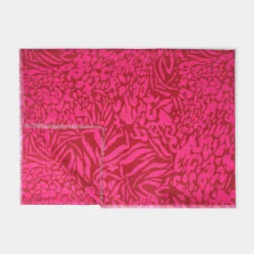 Katie Loxton Red / Fuchsia Animal Printed Scarf KLS597
