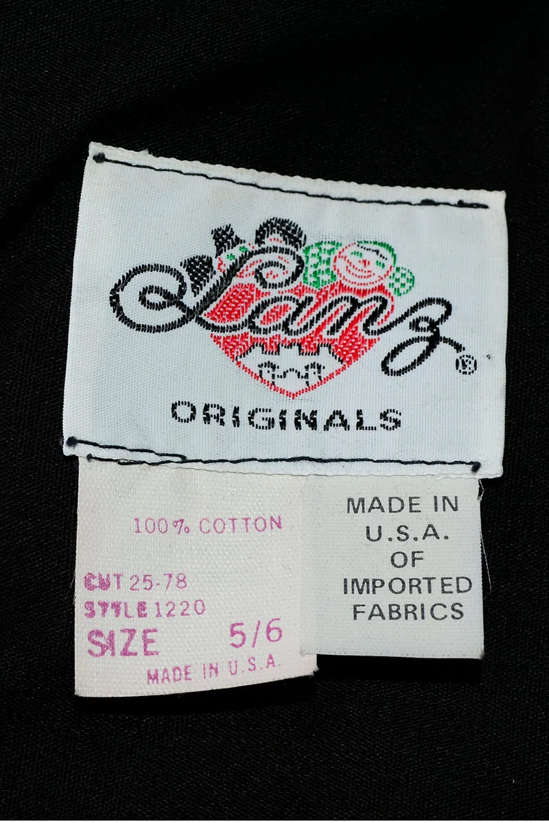 Lanz Originals Vintage Gray Floral Print Cotton Dress W Puff Sleeves