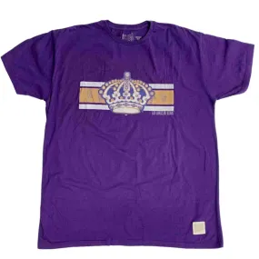 Los Angeles Kings Retro Brand Purple Kings Crown Vintage Soft Cotton T-Shirt