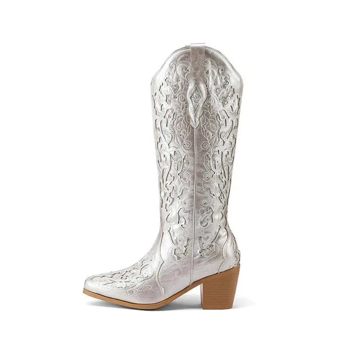 Merendy Dalieda Floral Embroidered block heel boots