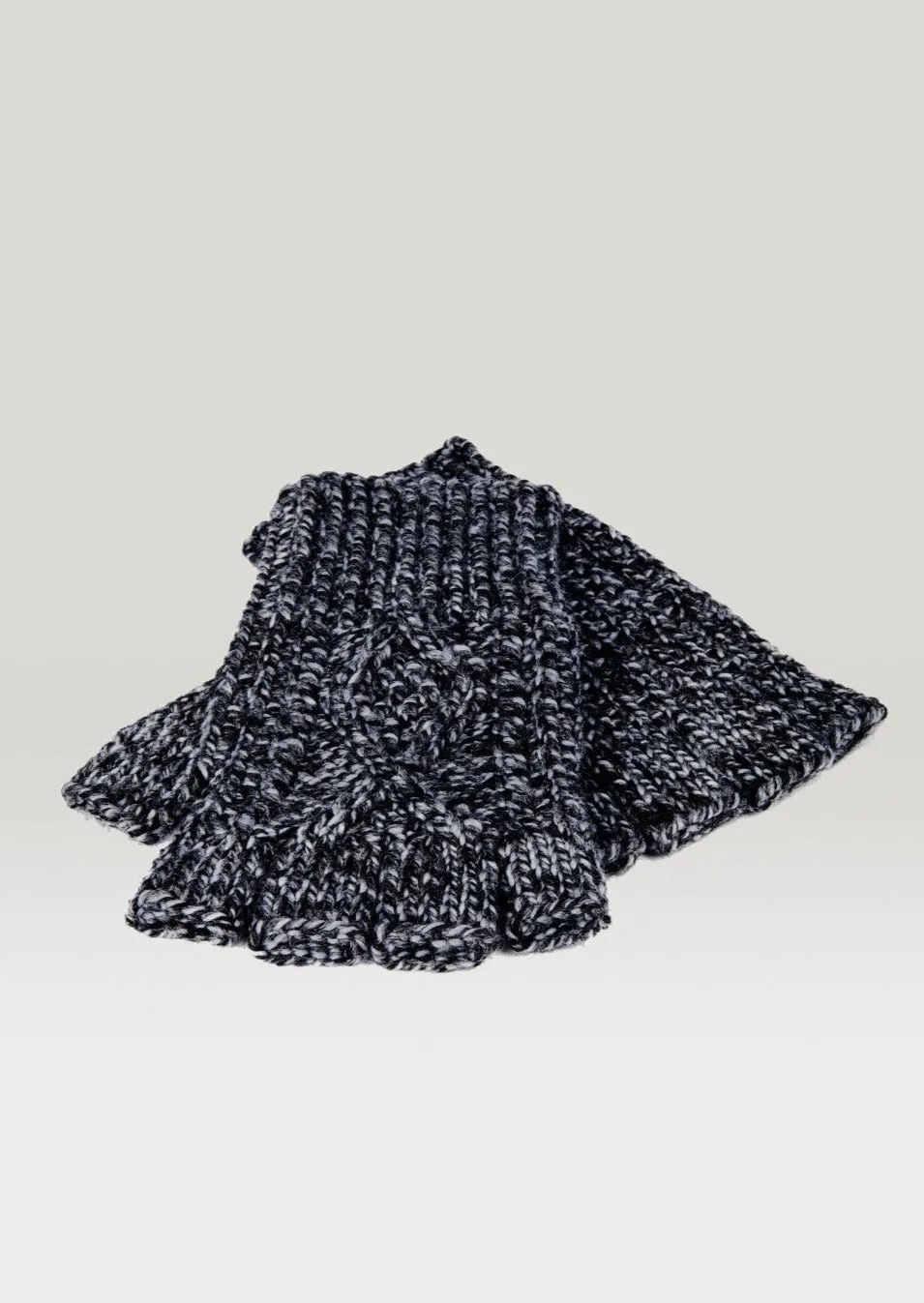 Merino Wool Hand Knit Aran Fingerless Gloves