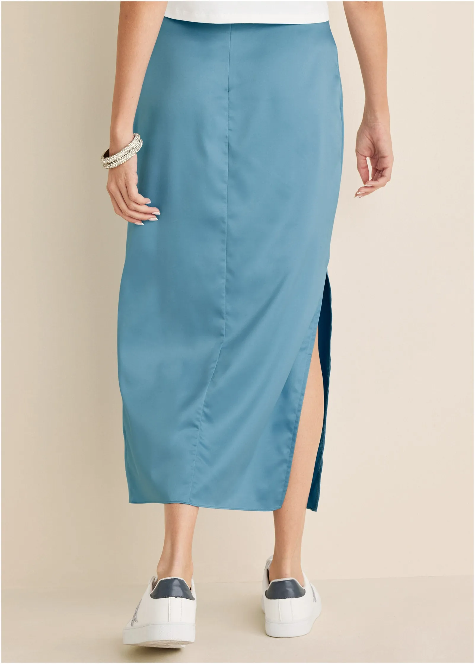 Midi Slip Skirt - Blue