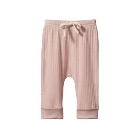 Nature Baby Pointelle Drawstring Pants Rose Bud