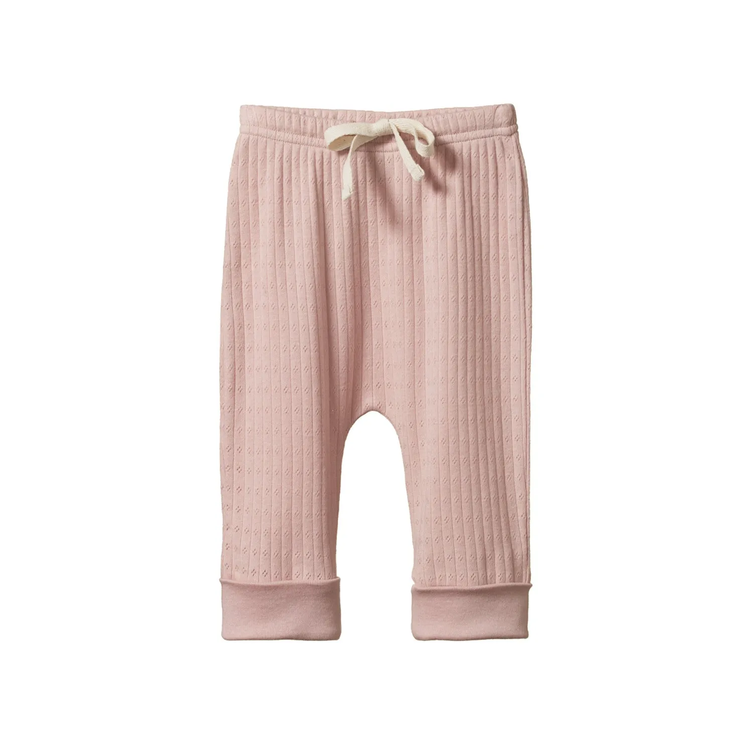 Nature Baby Pointelle Drawstring Pants Rose Bud