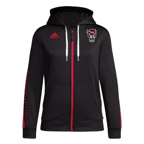 NC State Wolfpack Adidas Women's Black Wolfhead Athlete Sideline Full Zip Jacket