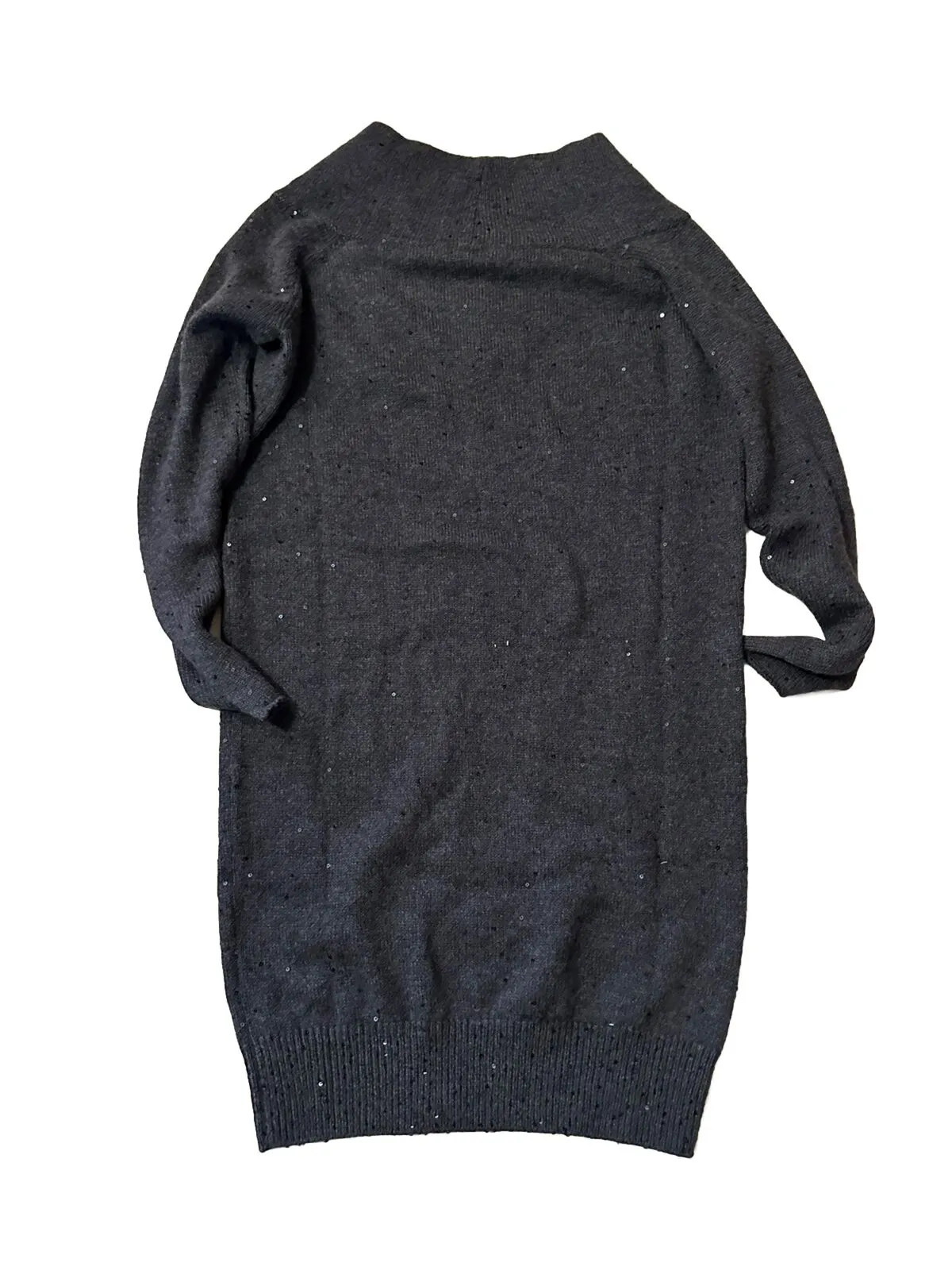 New $4495 Brunello Cucinelli Cashmere Blend Sweater Dress BLACK STONE Size S