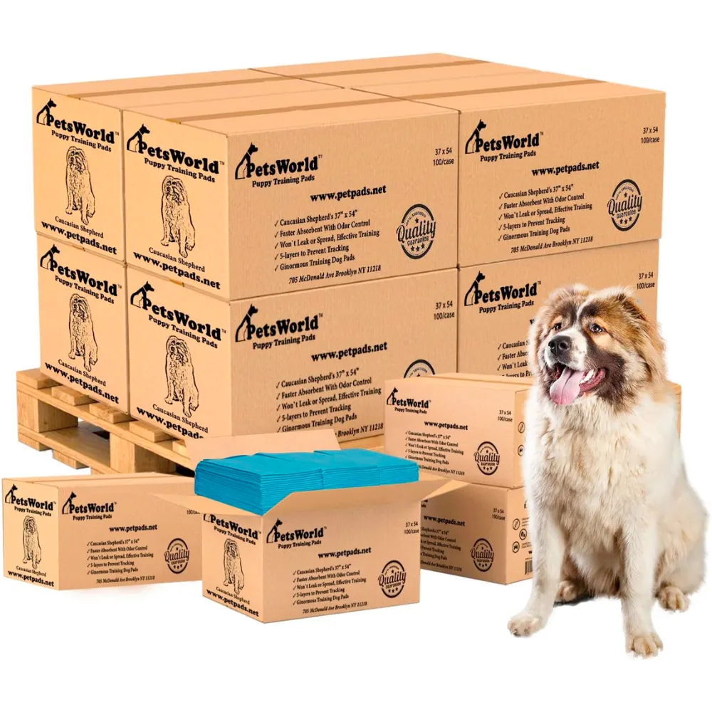PetsWorld 37x54 Inch Pee Pads: 3XL Tear-Resistant & Leak-Proof