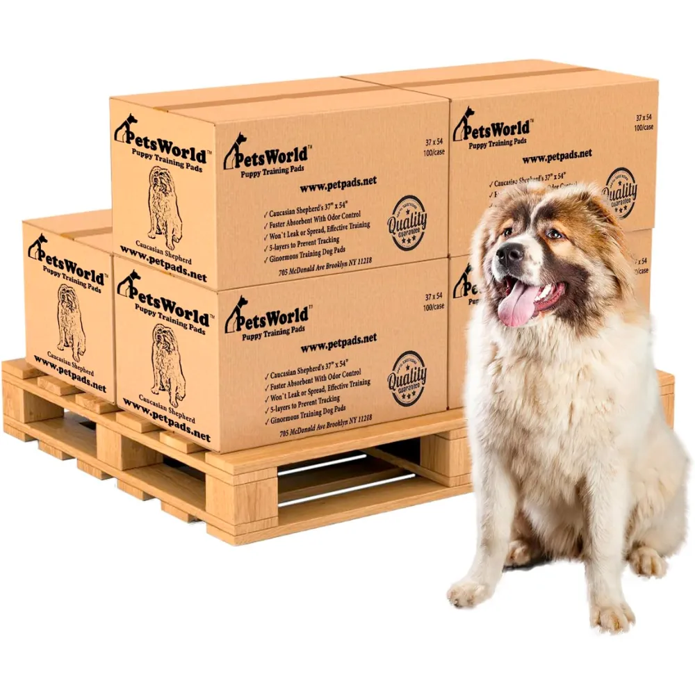 PetsWorld 37x54 Inch Pee Pads: 3XL Tear-Resistant & Leak-Proof