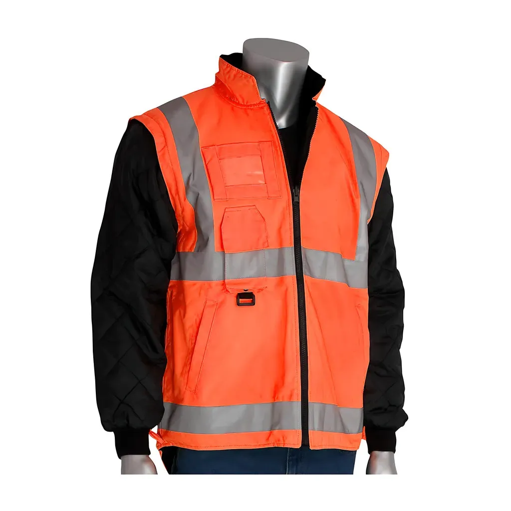 PIP 343-1756-OR/3X ANSI Type R Class 3 7-in-1 All Conditions Coat with Inner Jacket and Vest Combination