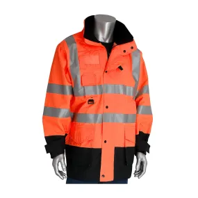PIP 343-1756-OR/3X ANSI Type R Class 3 7-in-1 All Conditions Coat with Inner Jacket and Vest Combination