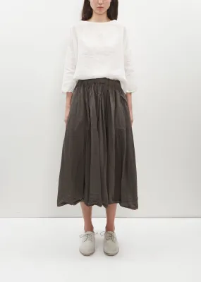 Pleated Long Tissue Cotton Skirt