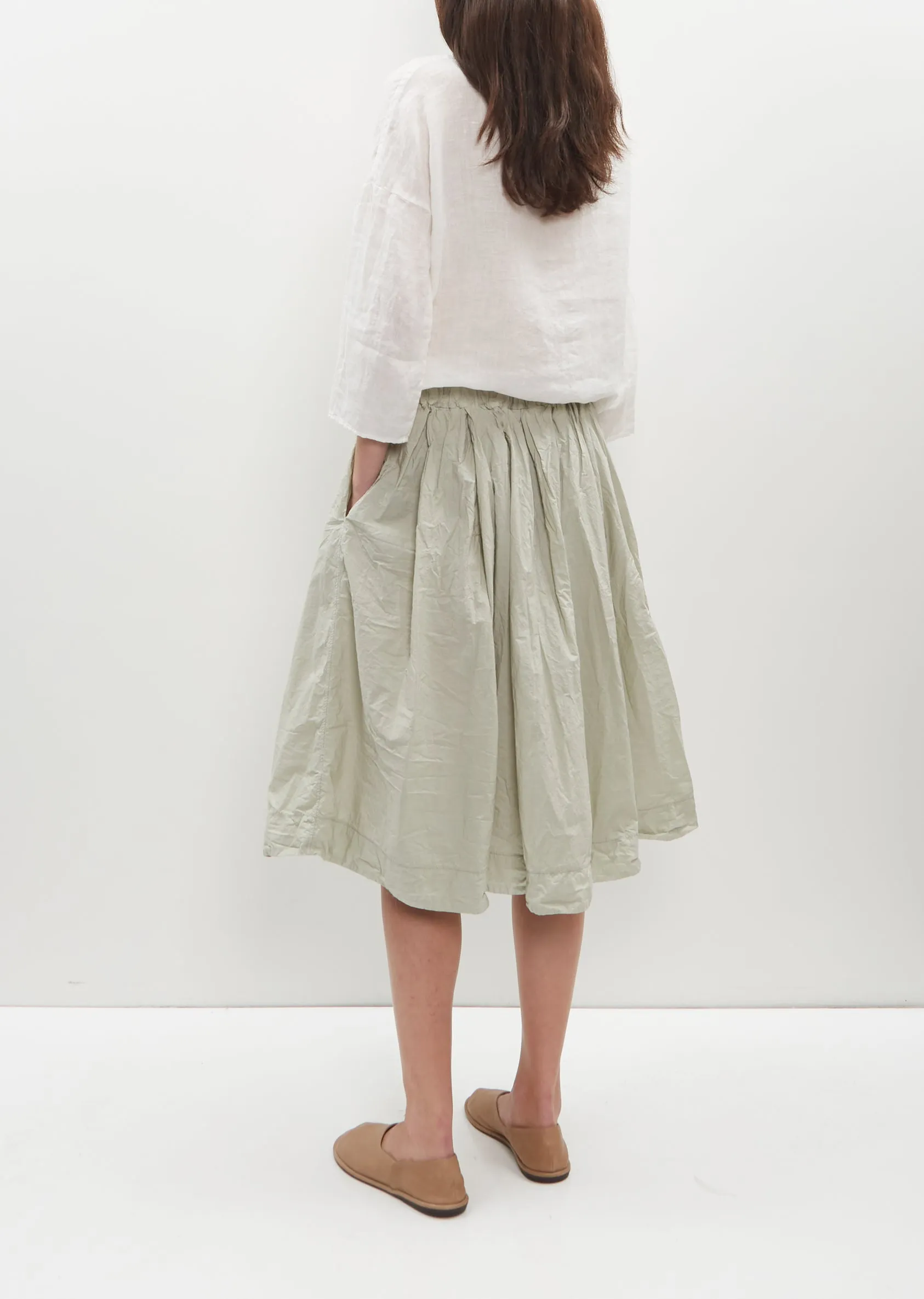 Pleated Short Tissue Cotton Skirt